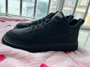 花花公子鞋子男鞋2026春夏季新款透氣百搭板鞋運動(dòng)潮流商務(wù)休閑皮鞋男士 黑色CPL1251943 41 曬單實(shí)拍圖