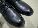 红蜻蜓夏季商务正装系带皮鞋男士镂空皮凉鞋打孔透气 WTA73761L黑色39 实拍图