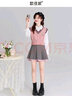歌依妮2025春秋季針織疊穿馬甲女外搭v領(lǐng)坎肩學(xué)院風(fēng)小眾毛衣背心馬夾 粉色 S 曬單實(shí)拍圖