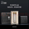 希諾（HEENOOR）玻璃杯雙層抗菌大容量泡茶杯子車載便攜豪華商務(wù)套裝水杯刻字定制 1957銀色 390ml 曬單實拍圖