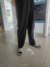 BORURZ 春夏季休閑褲男冰絲九分寬松彈力運(yùn)動(dòng)大碼褲薄款胖子 黑色 7XL適合(270-280)斤 曬單實(shí)拍圖