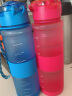 DFIFAN运动水杯大容量塑料杯子男女户外骑行健身水壶便携水瓶学生随手杯 粉红色（磨砂款） 1000ml 实拍图
