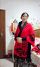 恒源祥提花雙面羊毛外搭披風(fēng)秋冬可穿斗篷女士帶袖流蘇披肩羊毛兩圍巾 高檔禮物灰 85-180斤均可 曬單實(shí)拍圖