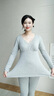 Mom Jane哺乳上衣秋衣莫代爾睡衣孕婦保暖內衣春秋產(chǎn)后喂奶月子服免穿文胸 麻灰色（柔滑莫代爾） 可拆罩杯 M(建議體重85-115斤) 曬單實(shí)拍圖