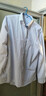 羅蒙（ROMON）白職業(yè)正裝襯衫男長(cháng)袖特大碼加肥加大300斤大肚子超大號襯衣夏 8628藍色豎紋 46/7XL 曬單實(shí)拍圖