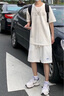 妙奕嘉短袖t恤男重磅純棉新款潮流美式寬松半袖白色上衣服體恤男裝夏季 立體壓花字母短袖【白色】 2XL 【建議 150-165斤】 曬單實(shí)拍圖
