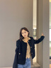 歌力思歌力思秋冬新款羊毛羊絨小香風(fēng)外套女EWB351T01000 經(jīng)典黑 S 曬單實(shí)拍圖