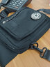 暄琰潮牌斜挎包男小包日系休閑手機包潮流小挎包輕便機能背包女單肩包 潮流小挎包【黑色加徽章】 曬單實(shí)拍圖