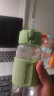 cica 吸管杯成人孕妇产妇月子专用玻璃水杯女单层耐热儿童学生大容量便携喝水杯子带刻度夏季天 苹果绿-500ml（带刻度） 实拍图