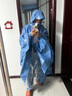 琴飛曼雨衣雨衣電動車男女全身防雨成人雨披雨衣摩托車電瓶車戶外騎行防水 牛仔藍（加大加厚 可帶頭盔） 4XL 1件 曬單實拍圖