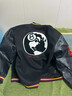 逐夢(mèng)顏（ZHUMENGYAN）棒球服秋冬新款美式潮牌接頭重磅刺繡拼接夾克高街青少年情侶外套 黑色 M 曬單實(shí)拍圖