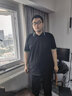 康柏力大碼男裝 肥佬翻領(lǐng)T恤男加肥加大碼胖子衣服半袖短袖t恤 黑色B款 5XL 【建議240-260斤】 曬單實(shí)拍圖