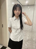 超媛短袖襯衫女夏季白襯衫女職業(yè)裝修身襯衣女商務(wù)正裝面試工作服上衣 純白色【V-領(lǐng)】 2XL (39) 【116-125斤】 曬單實(shí)拍圖