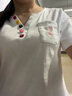 妙奕嘉新款2025年短袖女白色t恤女裝夏季小個子上衣女士衣服正肩半袖 彩色領扣白色短袖 L 【建議90-105斤】 曬單實拍圖