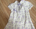 女童旗袍夏一歲女寶寶小裙子夏裝衣服童裝嬰兒連衣裙兒童漢服夏季 紫色碎花 90 曬單實(shí)拍圖