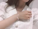 鑫鉑尼轉(zhuǎn)運(yùn)珠幸運(yùn)首飾銀手鏈?zhǔn)罪椘泛?jiǎn)約雙層甜美女款女士生日禮品送女友 雙層轉(zhuǎn)運(yùn)珠手+免費(fèi)刻字 曬單實(shí)拍圖