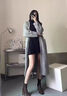 緋垚棕色短靴女高跟新款粗跟法式小踝靴后拉鏈彈力方頭瘦瘦靴 法式英倫風(fēng)短筒女靴7CM 36碼 曬單實(shí)拍圖