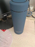 富光紫砂陶瓷內膽泡茶杯便攜不銹鋼外殼水杯子禮品杯刻字印字 墨藍色紫砂內膽350ml 曬單實(shí)拍圖