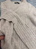 ELLE【100%綿羊毛】寬松圓領(lǐng)毛衣女2024冬裝新款慵懶軟糯毛針織衫 米咖 S 曬單實(shí)拍圖