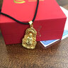中國黃金（CHINA GOLD）菩薩黃金吊墜足金觀(guān)音男款黑繩紅繩情人情人節生日禮物送女朋友 【收藏級】火焰觀(guān)音 約2.7g【默認黑繩】 曬單實(shí)拍圖