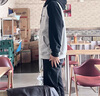 7家優(yōu)品衛(wèi)衣男秋季新款字母潮流連帽撞色拼接寬松休閑開衫百搭外套男潮牌 WYN-W98灰色 XL 曬單實拍圖