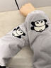 旋士袖套女秋冬可愛(ài)卡通套袖羽絨服專(zhuān)用上班防污學(xué)生毛絨長(cháng)款護手袖頭 熊貓panda【灰色】 曬單實(shí)拍圖