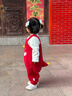 優(yōu)奇嬰兒衣服秋冬連體衣幼兒冬季紅色卡通加絨背帶褲可愛(ài)褲子拜年衣服 紅色背帶褲【不含配飾】 80 曬單實(shí)拍圖