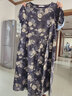溥畔高檔法式棉麻連衣裙女夏天新款韓版中長(cháng)款系帶收腰顯瘦洋氣碎花裙 藏青.夏裝短袖 M 建議.【100斤以下.】 曬單實(shí)拍圖