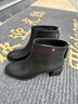 NINE WEST/玖熙方頭拉鏈短筒靴女高跟酷颯彈力瘦瘦靴 NG434037KK 黑色36 曬單實拍圖