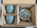 尋汝汝窯茶壺陶瓷開(kāi)片天青色功夫茶具井欄壺沖泡茶壺高檔西施壺禮盒裝 牡丹壺(約265ml) 曬單實(shí)拍圖