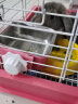 兔子食盒料盒兔用防扒食槽喂食器饲料固定防翻食盆二合一草架碗 方形2和1食盒(红色) 实拍图