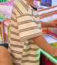巴帝巴帝夏季純棉男童套裝嬰幼兒寶寶短袖t恤短褲運(yùn)動(dòng)休閑裝 方塊條紋 120 曬單實(shí)拍圖