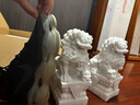 善唯 漢白玉石獅子一對(duì)精雕庭院墓地墓碑前家用看門小號(hào)石雕擺件 30cm精雕A款含球 曬單實(shí)拍圖