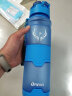 DFIFAN运动水杯大容量塑料杯子男女户外骑行健身水壶便携水瓶学生随手杯 蓝色(磨砂款） 1000ml 实拍图