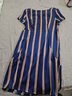 衣典零一（LEDIALYI）2023夏季新款夏裝時(shí)尚氣質(zhì)品牌重磅真絲連衣裙桑蠶絲包臀裙子夏天 藍條 L 曬單實(shí)拍圖