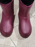 雨牧冬季加絨雨鞋女保暖防水防滑成人雨靴中筒加棉水鞋輕便一體絨套鞋 深紅色 40 曬單實(shí)拍圖