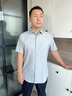 沙馳SATCHI短袖襯衫夏新款商務(wù)休閑涼感透氣耐皺易打理薄款襯衣【空調(diào)纖維】 淺灰 54 曬單實(shí)拍圖