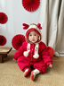 歐育滿(mǎn)月寶寶衣服周歲新年過(guò)年嬰兒棉服拜年春秋寶寶喜慶百日宴周歲禮 N090錦龍躍 73cm 曬單實(shí)拍圖
