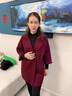 恒源祥媽媽春裝呢子外套2025新款女士風(fēng)衣氣質(zhì)高貴中老年針織雙面呢大衣 酒紅色+打底衫 L 建議95-110斤 曬單實拍圖