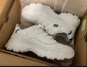 斯凱奇（Skechers）小白熊丨老爹鞋男女同款革面復(fù)古潮流休閑學(xué)生跑步運(yùn)動(dòng)鞋小白鞋 女款-黑標(biāo)小白熊/WBK 36.5 曬單實(shí)拍圖