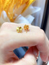 珍·尚銀中國黃金授權四葉草黃金耳釘女足金耳飾生日禮物送女友老婆紀念日 四葉草足金耳釘+情人節禮盒-約0.8g 曬單實(shí)拍圖