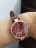 寶時(shí)捷（POSCER）手表女鏤空鑲鉆防水機械表女士手表鋼帶時(shí)尚名牌保時(shí)捷女表6155 介枚紅盤(pán)紅皮帶 6155 曬單實(shí)拍圖
