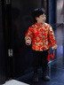 寧悠寶寶過年衣服冬裝喜慶新年唐裝男女加厚兒童拜年服寶寶男童新年裝 刺繡金龍上衣 110 曬單實拍圖
