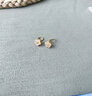 墨者善石 黃金耳釘足金鑲玉桃花耳飾 幸運之花耳釘養(yǎng)耳洞送女友紀(jì)念日禮物 足金白玉耳釘一對價 曬單實拍圖