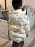 鴨鴨兒童羽絨服中長(zhǎng)款男童寶寶印花加厚保暖潮流冬季小童裝外套YD 米白色 90 曬單實(shí)拍圖