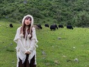 MAINLYKITTY民族風(fēng)披肩連帽針織衫女旅行斗篷外搭生日圣誕節禮物送女朋友老婆 米色-禮盒裝 曬單實(shí)拍圖