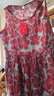 皮爾卡丹（pierre cardin）新款亞麻連衣裙女夏季棉麻碎花中長款A(yù)字裙無袖背心 8721#紅色小花 XL 【125-140斤】 曬單實拍圖