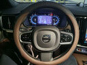 以沐適用于沃爾沃xc60/s90/s60l/xc90/xc40/s80l/v60汽車方向盤套把套 沃爾沃方向盤套-圓形【黑棕色】 曬單實(shí)拍圖