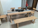 沐茶境（MUCHAJING）烏金石茶盤(pán)帶排水家用天然石頭茶臺簡(jiǎn)約茶具托盤(pán)辦公室干泡茶海 主圖電陶爐+陶壺 曬單實(shí)拍圖