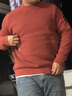Calvin Klein Jeans秋冬男士休閑簡約ck繡標(biāo)舒適圓領(lǐng)純棉打底針織衫ZM02508 XLN-鐵銹紅 L 曬單實(shí)拍圖